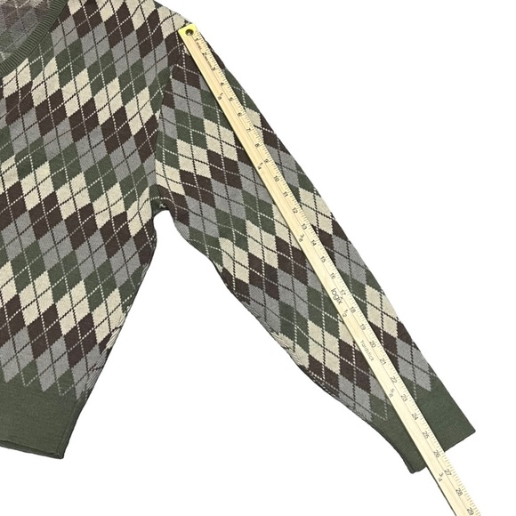 VTG Lord Jeff Argyle Sweater Men's XL V-Neck USA Fine Wool Blend X-Large - Picture 5 of 9